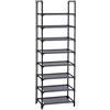 SONGMICS Scarpiera a 8 Ripiani, Scaffale Portascarpe, Organizzatore per Scarpe, 28 x 46 x 145 cm, Telaio in Metallo, Ripiani in Tessuto Non Tessuto, Corridoio, Camera da Letto, Grigio LSR024G02