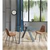 STONES HOME FURNITURE, Tavolo Rotondo Fisso in Vetro Temperato e Gambe in Metallo, Tavolo da Pranzo Moderno da 4 Posti, Modello Rondò, Base Colore Grigio Antracite, 120 x 120 H 75 cm