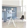 STONES HOME FURNITURE, Tavolo Rotondo Fisso in Vetro Temperato e Gambe in Metallo, Tavolo da Pranzo Moderno da 4 Posti, Modello Rondò, Base Colore Bianco, 120 x 120 H 75 cm
