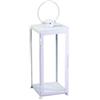 Vacchetti Lanterna Metallo Bianco Quadro 30x30h73/95cm