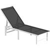 Outsunny Lettino Sdraio con Schienale Regolabile su 5 Livelli, in Acciaio e Textilene, 60x166x84 cm, Bianco e Grigio