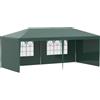 Outsunny Gazebo da Giardino 6x3 m per Eventi con Pareti Rimovibili e Finestre Trasparenti, Verde