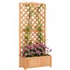 Outsunny Fioriera con Traliccio per Rampicanti e Fondo Ampio, in Legno di Abete, 76x36x170 cm, Marrone