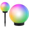 Green Blue Torce da giardino Lampada Solare Sfera Terra Luce al Suolo del Percorso Impermeabile 9 Colori Cambio Continuo Illuminazione Fino 8 Ore (Colore, 1 pezzo- 15cm)