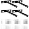 QWORK® 4 Pezzi Supporti Mensole Invisibili - 125 mm - Reggimensola a Scomparsa in Ferro Massiccio - per Mensola in Legno