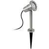 Eglo Faretto a picchetto Nema, lampada da esterno a uno punto luce, lampada a picchetto in acciaio inox, argento, GU10, IP54