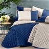 Caleffi 81893 Raso di Cotone Suite Copriletto Primaverile per Matrimoniale Letto, Blu Corda