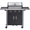 Enders Chicago Barbecue a Gas 3 fuochi, Grill BBQ da Esterno, Coperchio in acciaio inox a doppia parete con Termometro Integrato, Ripiani laterali richiudibili, per Balcone, Giardino #8937633