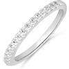 LUXURY MILANO Anello veretta serena in argento con spinelli bianchi