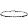 LUXURY MILANO Bracciale tennis in argento e zirconi neri e bianchi