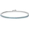 LUXURY MILANO Bracciale tennis Luxury Milano collezione Tennis in argento con zirconi azzurri 2mm. Scegli la misura tra quelle disponibili