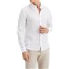 VEQUÈ Camicia Uomo di Lino Linea Sartoriale Slif Fit Casual Elegante Manica Lunga Bianca Celeste Blu Verde (IT, Testo, M, Regular, Regular, Bianco)