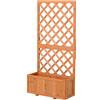 Outsunny Fioriera con Grigliato per Piante Rampicanti e Vaso, Fioriera da Giardino in Legno di Abete Durevole, 72.5x31.5x149.5 cm