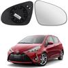 Polcar Vetro Specchietto Retrovisore per Toyota Yaris dal 2011 al 2020, Sinistro, Destro, Termico, Riscaldabile (DESTRO)