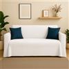 Byour3 - Copridivano 2 3 4 5 Posti - Misto Cotone Jacquard Telo Arredo Copritutto Salvadivano Lavabile Rettangolare Copertura di Protezione anche per Divano Angolare (Ottoman Bianco, 1 Posto)