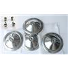 Autokit Set 4 Coppe Ruote con 4 Bulloni Cromati Borchie in alluminio per Fiat 500 Epoca
