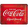 Nostalgic-Art 26173 Targa di metallo 15 x 20 cm - Coca-Cola - Logo Red Refresh Yourself