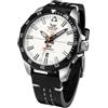 Vostok Europe Orologio da uomo con cinturino in pelle N1 Rocket automatico 20 ATM SII NH35A data, 225e711 - Bianco/Nero, cinghia