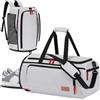 Lifewit Borsone Palestra Uomo Donna 40L, Gym Bag Grande, Borsa Sportiva con Portascarp, Zaino Sportivo Capiente, Borsa Viaggio Tutto in Uno, Duffel Bag Salvaspazio, Grigio Argento, 55 x 36 x 20 CM