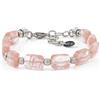 10:10 Bracciale uomo donna. Braccialetto pietre naturali nuggets di forma rettangolare 11 x 8 x 5 mm e perle diamantate in acciaio inox anallergico del diametro di 4 mm, bracciale realizzato in Italia