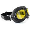 Bertoni Occhiali Moto Vintage Aviatore AF195B Nero Opaco Lente Gialla