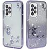 BAOJAY Compatibile per Samsung Galaxy A32 5G / M32 5G Silicone Case [Glitter Bling Cover Glitter Clear View,Custodia Trasparente Antiurto regali per ragazze e signoreo-Viola