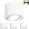 GeyouLux 4x Faretti LED Soffitto - Orientabile - Ø80x50mm Extra Piatto & Inclinabile a 38° - 5W 500LM 4000K - Con Modulo LED 230V Incluso - Alluminio - Faretto LED Interno, Lampada da Soffitto（Bianco）