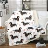Loussiesd - Coperta in pile sherpa, con motivo a zampa di cane, in peluche, per tutte le stagioni, 150 x 150 cm, colore: Bianco