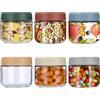 Cotepi 4Pz 500 ML Barattoli in vetro,Barattoli di Avena con Coperchio di Vetro, Contenitore di Vetro per Avena Riutilizzabili, per yogurt, budino, insalata, miele