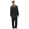 LEIQIA Vestaglia da Uomo in Seta Pigiama Set in Seta Camicia da Notte Pigiami Due Pezzi Nero M