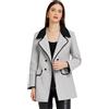 Allegra K Donna Cappotto Da Marinaio Invernale Casual A Maniche Lunghe Con Colletto Doppiopetto Grigio XL