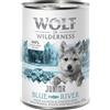 Wolf of Wilderness Junior 24 x 400 g umido per cane - Blue River - Pollo & Salmone