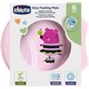 ARTSANA Chicco Piatto Svezzamento Per Bambini Con Base Antiscivolo Ergonomico 6M+ Rosa