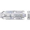 Alberts 115395 Chiavistello per porte, dritto, con maniglia a pomolo e guida asta fissata, zincato giallo, piastra 120 x 44 mm