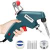 Towwoo Saldatore a Stagno, 60W Pistola per Saldatura Strumento con 50 G Filo Saldante e 5 Punte Saldanti e Flusso per Saldatura e Riparazione, Interruttore ON/OFF, Funzionamento a Una Mano