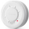 LIORQUE Rilevatore di Fumo, Sensore da 10 Anni, Batteria Sostituibile da 5 Anni, Pulsante di Prova/Silenzio, 85 DB, Allarme Antincendio Certificato EN14604, Bianco, 1 pezzo