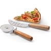 Avilia Set 2 Pezzi Tagliare Pizza - Coltello e Rotella Pizza in Legno e Acciaio Inox, Design Elegante e Funzionale per Taglio Preciso