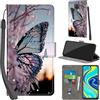 PHINIENLAND Cover per Xiaomi Redmi Note 9S / Note 9 Pro / Note 9 Pro Max, Pelle Custodia Flip con Kickstand e Chiusura Magnetica, Portafoglio con Slot per Schede, Farfalla