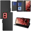 Pollachi Cover per Motorola Moto G35 5G Custodia Protettiva in Pelle PU similpelle,Flip Case Pieghevole Similpelle PU con Portafoglio Porta Carte [9 Scomparti] - Nero