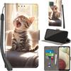 PHINIENLAND Cover per Samsung Galaxy A12 / M12 / F12 Case PU Pelle Custodia [Kickstand] [Chiusura magnetica] [Slot per Schede], Portafoglio Flip Custodia per Samsung A12,Gatto