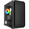 Sharkoon Case Sharkoon MK2 RGB - Mini Tower mATX, pannello laterale in vetro temperato, due ventole da 120 mm preinstallate, Nero