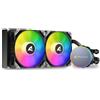 Sharkoon Dissipatore a Liquido Sharkoon S70 RGB - 2 ventole A-RGB da 120mm, socket Intel LGA 115X/1366/1200/1700/2011/20...