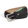 MNMUR Cinta Uomo Nera realizzata in copertone di bicicletta - Taglia M/L, Lunghezza 128 cm, Altezza 2,5 cm, 100% vegan friendly, Fibbia in metallo con finitura in acciaio satinato, Made in Italy (M/L)