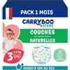 Carryboo - Pannolini taglia 3 4-9 kg - Pannolini per neonati ecologici - Cura naturale del bambino, ipoallergenico, senza profumo e anti-perdite - Made in France - 150 articoli - 1 mese