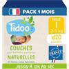 TIDOO - Pannolini misura 1 2-5 kg - Pannolini per bambini ecologici - Pannolini usa e getta con composizione naturale - Rispettoso delle pelli sensibili - 12 ore di protezione - Confezione da 5 x 24