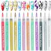 LOPHE Penne per Nail Art, 12 Pezzi Matite per Unghie, Nail Art Pen e Smalto per Penna per Pittura Decorazioni Unghie, Bellezza Adorna Regalo per Halloween Natale