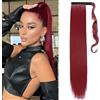 Benehair Posticci per Capelli Extension 66cm Coda Capelli Extension Lungo Rettilineo Coda Finta Capelli Sintetici Extension Coda Capelli Extensions per Donna Vino Rosso