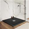 DEGHI Piatto doccia 90 X 90 cm effetto pietra riducibile nero - Nalos