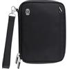 WALNEW Porta passaporto famiglia per 4, portafoglio da viaggio con blocco RFID, unisex, leggero, con cerniera, organizer per documenti e carte di credito, custodia per viaggi, nero
