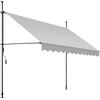 tectake® Tenda da Sole a Morsetto con Manovella, Altezza e Inclinazione Regolabile, Telo Impermeabile e Resistente ai Raggi UV, Ideale per Balcone e Terrazzo, 300x180cm - Grigio Chiaro